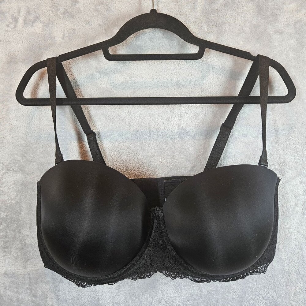 Torrid Curve Black Bra 42G Lace Adjustable cross or strapless Sexy Supportive